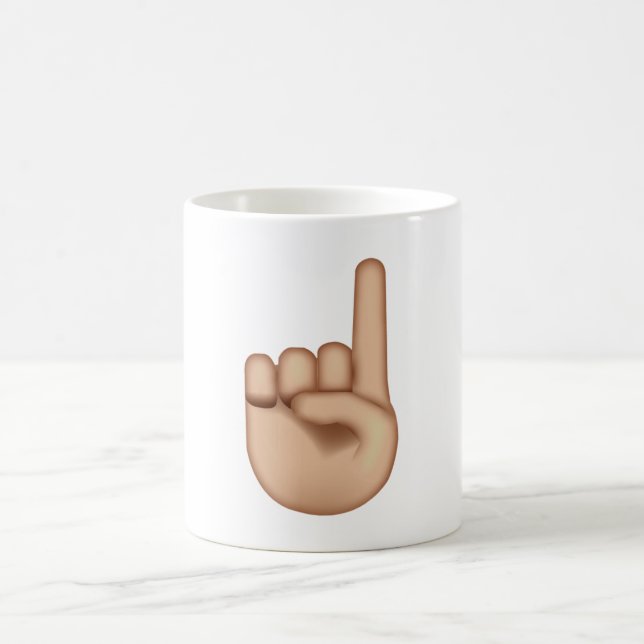 Up Point Hand - Emoji Kaffemugg (Center)