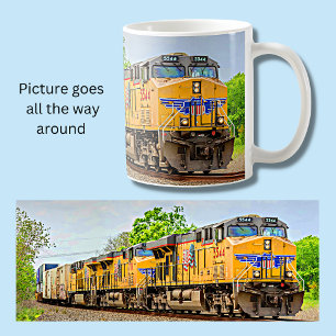 UP Railroad Vingar Diesel Locomotive Tåg Kaffemugg