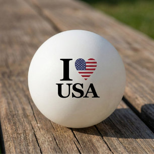 up Spirit: "I ❤️ USA" Ping Pong Boll