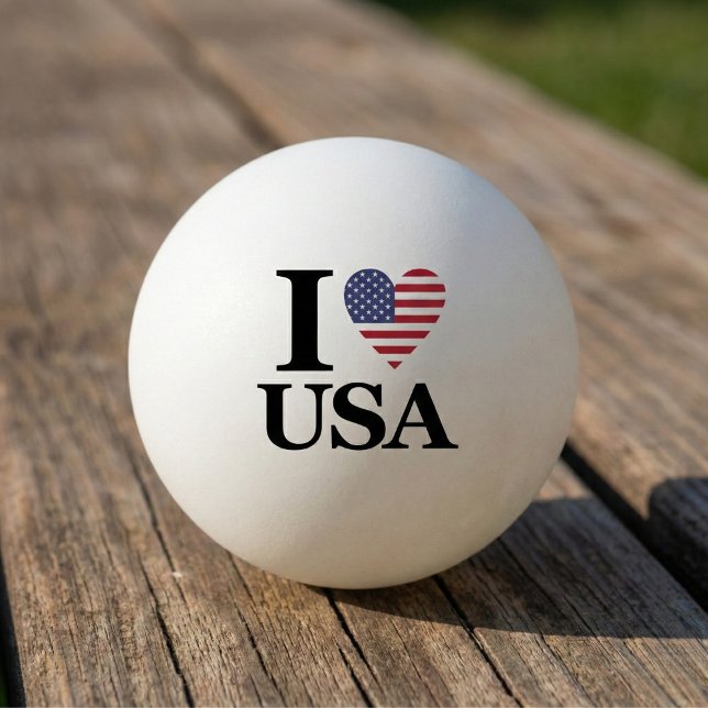  up Spirit: "I ❤️ USA" Ping Pong Boll (Add Some Red, White, and Blue to Your Game.)