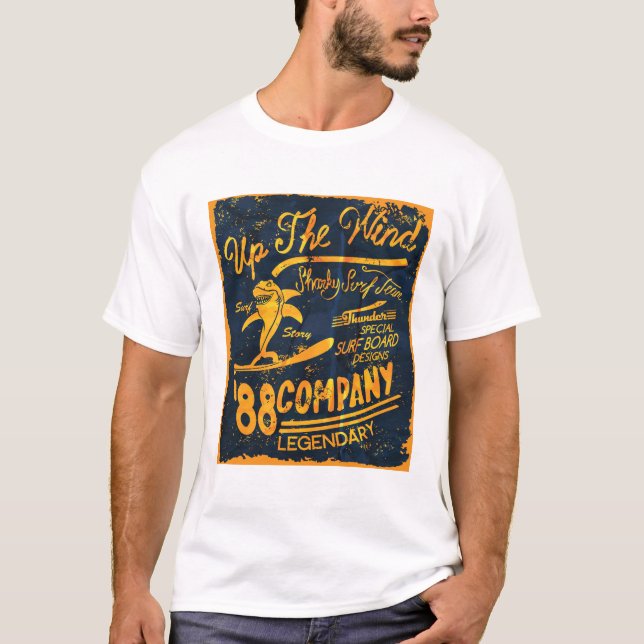 Up the Wind Vintage Surf T-shirt (Framsida)