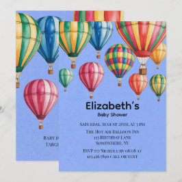 Up Up & Away Ballong Baby Shower Inbjudningar