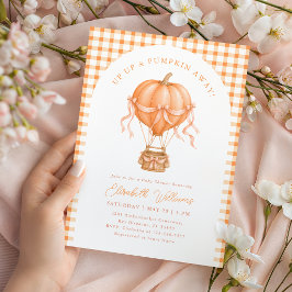 Up Up & Pumpkin Away Baby Shower Inbjudan