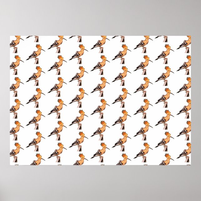Upa epops epops Tiled Mönster Poster (Framsidan)