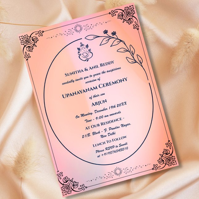 Upanayanam alias Hindu Heliga Thread Janeu Ceremon Inbjudningar (Skapare uppladdad)