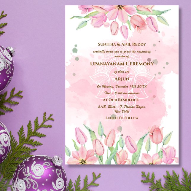 Upanayanam alias Hindu Heliga Thread Janeu Ceremon Inbjudningar (Skapare uppladdad)