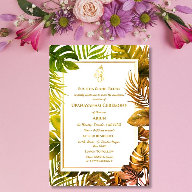 Upanayanam alias Hindu Heliga Thread Janeu Ceremon Inbjudningar (Skapare uppladdad)