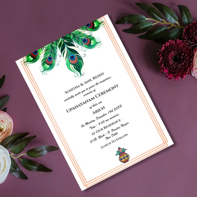 Upanayanam alias Hindu Heliga Thread Janeu Ceremon Inbjudningar (Skapare uppladdad)