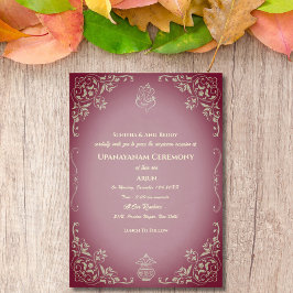Upanayanam alias Hindu Heliga Thread Janeu Ceremon Inbjudningar