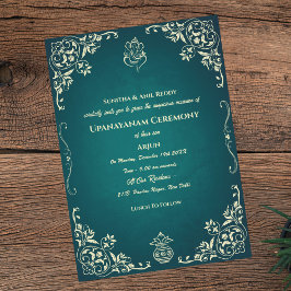 Upanayanam alias Hindu Heliga Thread Janeu Ceremon Inbjudningar