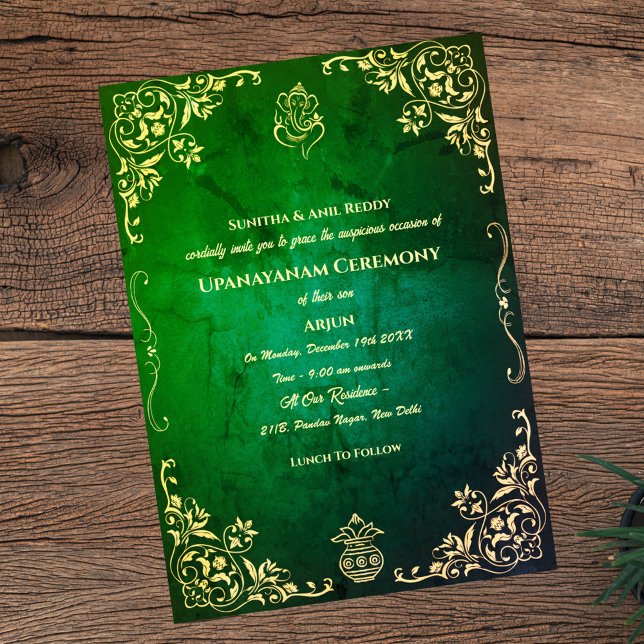 Upanayanam alias Hindu Heliga Thread Janeu Ceremon Inbjudningar (Skapare uppladdad)