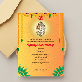 Upanayanam alias Hindu Heliga Thread Janeu Ceremon Inbjudningar