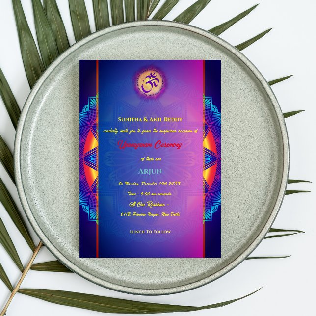 Upanayanam alias Hindu Heliga Thread Janeu Ceremon Inbjudningar (Skapare uppladdad)