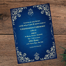 Upanayanam eller Hindu heliga tråden Janeu-ceremon Inbjudningar