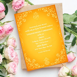 Upanayanam eller Hinduiska heliga tråden Janeu-cer Inbjudningar