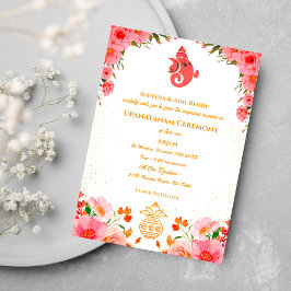 Upanayanam eller Hinduiska heliga tråden Janeu-cer Inbjudningar