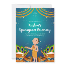 Upanayanam-inbjudan Thread Ceremony inbjudan