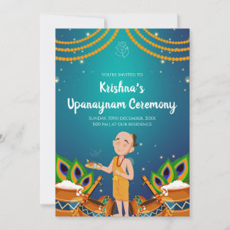 Upanayanam-inbjudan Trådceremoni inbjuder Inbjudningar