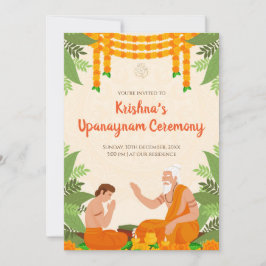 Upanayanam-inbjudningar Trådceremoni-inbjudningar Inbjudningar