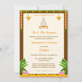 Upanayanm-inbjudningskort, Helig Thread Ceremony Inbjudningar