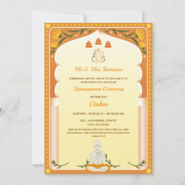 Upanayanm-inbjudningskort, Thread Ceremony Card Inbjudningar