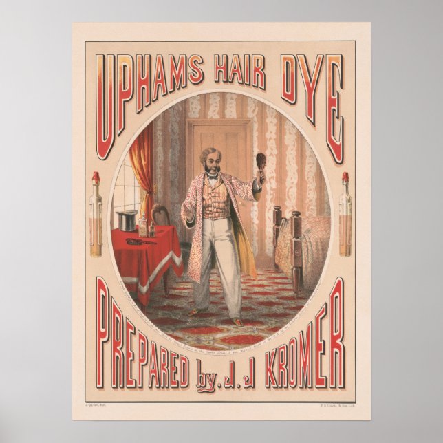 Uphams Hair Dye, Circa 1864 Poster (Framsidan)