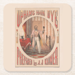 Uphams Hair Dye, Circa 1864 Underlägg Papper Kvadrat