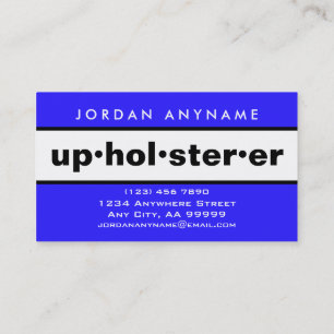 Upholsterer Bold Blue och White Visitkort
