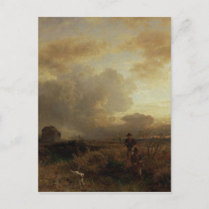 Upklarnande åskväder på landsbygden, 1857 vykort