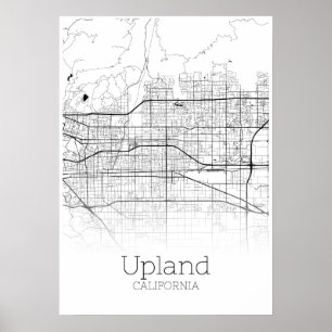 Upland Karta - Kalifornien - City Karta Poster
