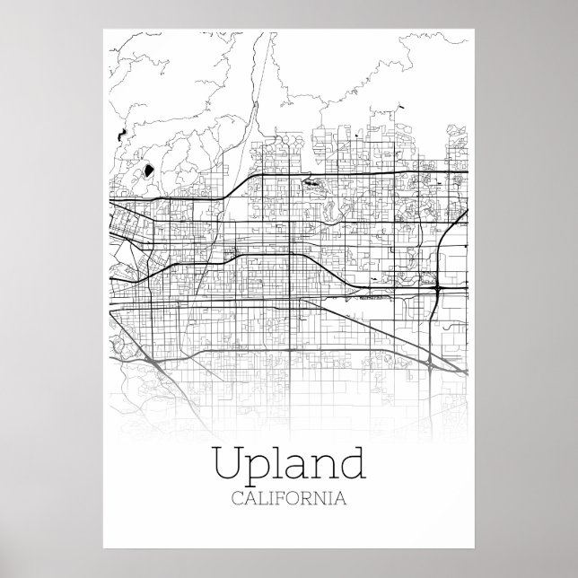 Upland Karta - Kalifornien - City Karta Poster (Framsidan)