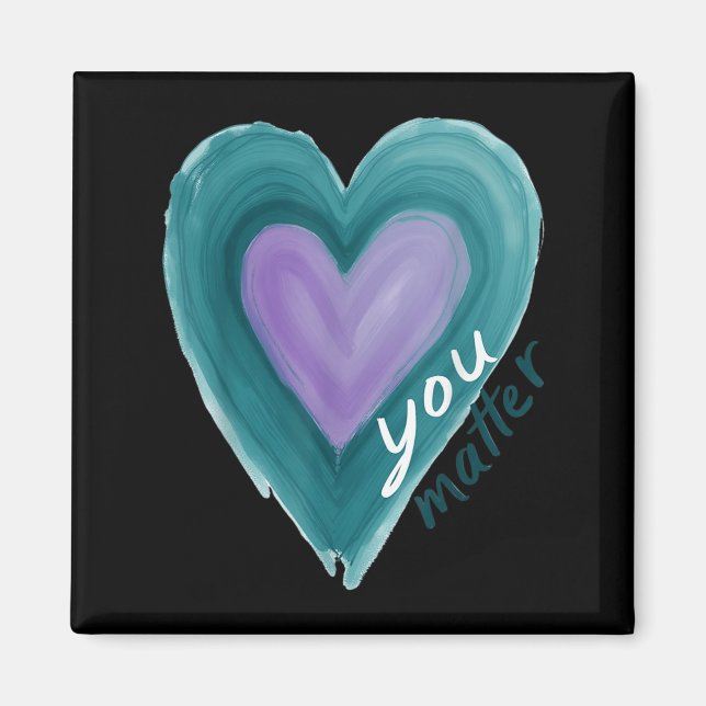 Uplifting you  Suicide Prevention Heart Design  Magnet (Framsidan)