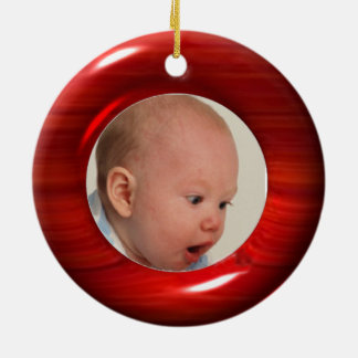 Upload 2 foto till den körsbärsröda wood julgransprydnad keramik