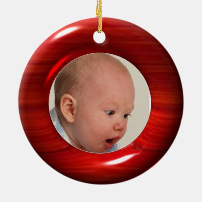 Upload 2 foto till den körsbärsröda wood julgransprydnad keramik (Baksidan)