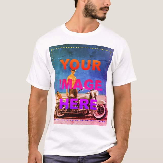 Upload din egna konst- eller fotoT-tröja T Shirt (Framsida)