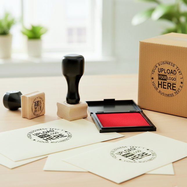 Upload Logo Stamp. Custom Small Business Font Seal Stämpel (Custom logo stamp for boxes)