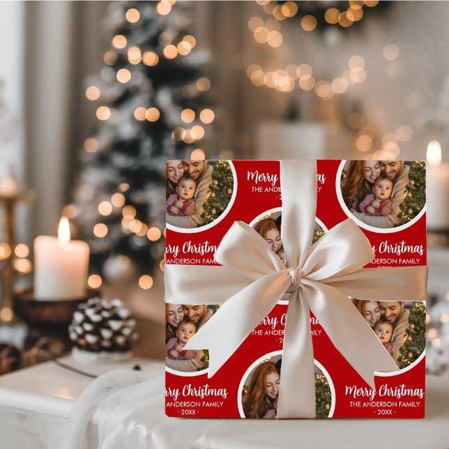 Upload Picture Personalized Photo & text Christmas Presentpapper (Skapare uppladdad)