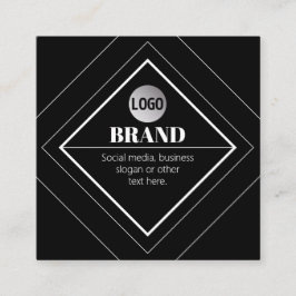 Upload Your Logo & Customizable Text Design Fyrkantigt Visitkort
