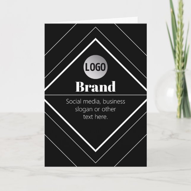 Upload Your Logo & Customizable Text Design Kort (Framsida)
