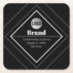 Upload Your Logo & Customizable Text Design Underlägg Papper Kvadrat<br><div class="desc">Customizable modern design with your own logo.</div>