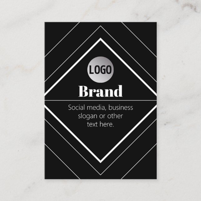 Upload Your Logo & Customizable Text Design Visitkort (Framsida)
