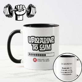Uploading to Gym Failed Funny Fitness Humor Mugg