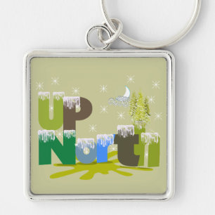 UpNorth Gifts and Apparatur Fyrkantig Silverfärgad Nyckelring