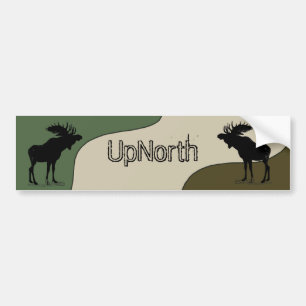 UpNorth Moose Silhouette Bumper Sticker Bildekal