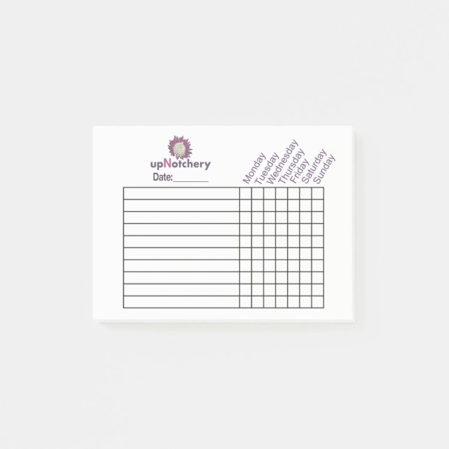 upNotcheryveckobogserare Post-it Block (Framsida)