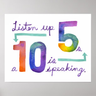 Upp Fives, lyssnar tio talar Poster