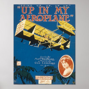 Upp i en flygplans Vintage Songbook Cover Poster