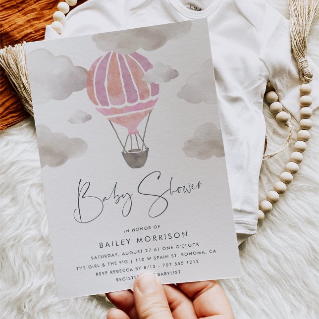 Upp i Luft | Luftballong Baby Shower Inbjudningar (Skapare uppladdad)