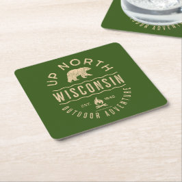 Upp i norra Wisconsin Underlägg Papper Kvadrat