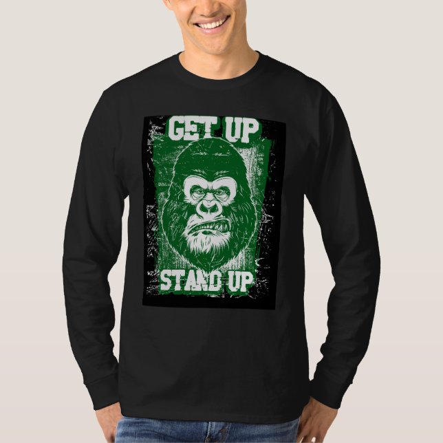 Upp med dig, ställ dig upp - Gorilla Motivation T Shirt (Framsida)